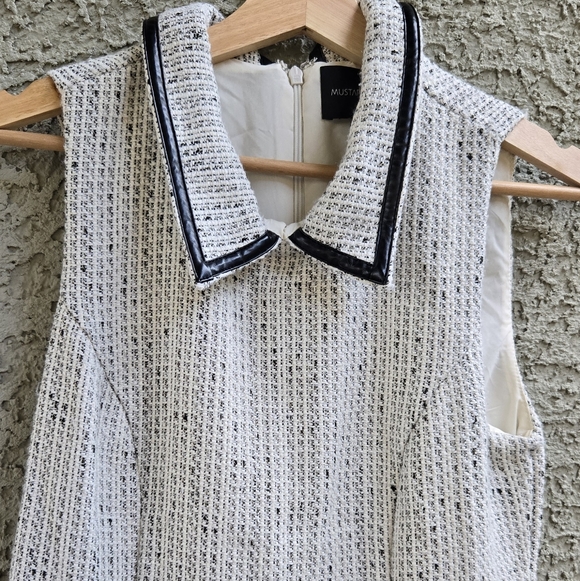 Mustard Seed Tweed Pleated Mini Dress - Picture 2 of 7